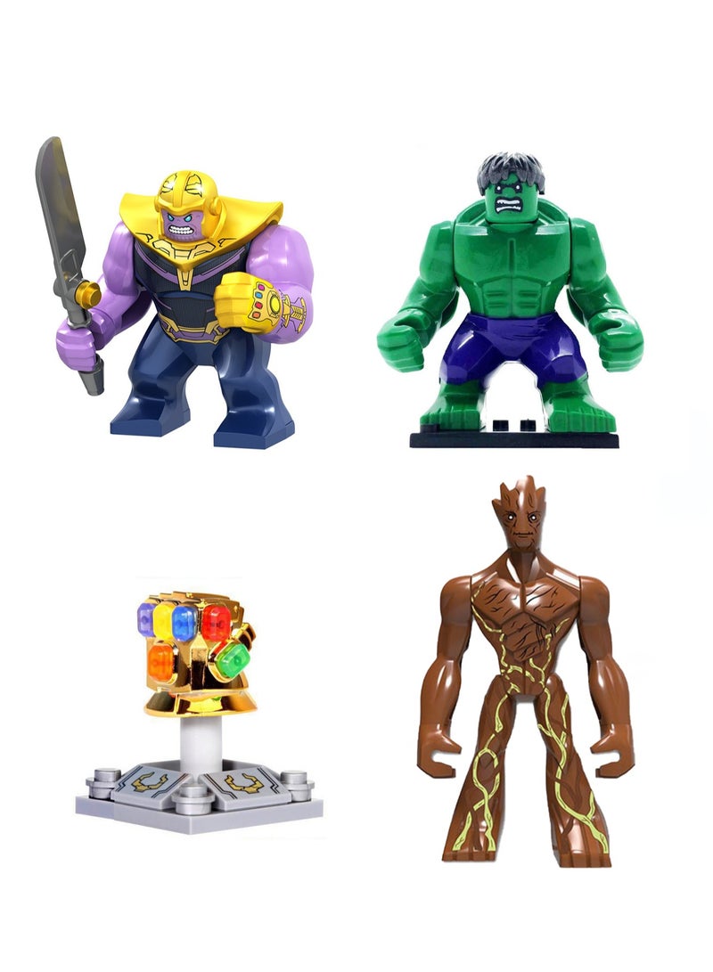 Alliance Character Building Blocks Hulk, Thanos, And Groot Toys 4 Sets - Image 1